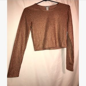 Shimmery copper crop top